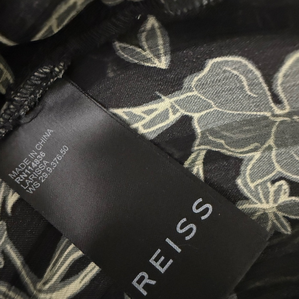 Reiss Black Floral Long Sleeve Dress - Picture 3 of 16